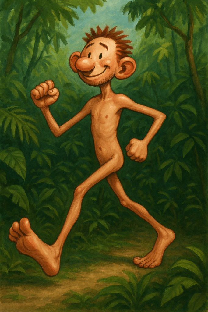 Der fröhliche Wanderer im Dschungel